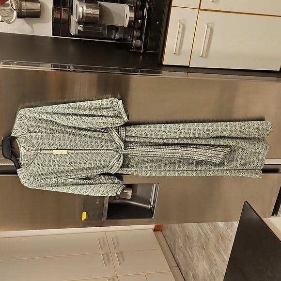 💕MAX STUDIO💕 Medallion Print Maxi Dress ~ Green/Cream Lettuce Codes Large NWT - Picture 6 of 12